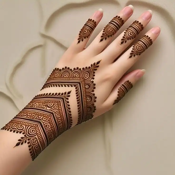 simple mehndi designs for front hands